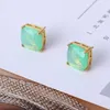 Fashion-quality top quality stud earring with 1.3cm Square transparent colorful Fashion Earrings jewelery for women wedding gifts PS6762