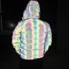 Reflective Winter Thick Cotton Coat Men Reflective Colorful Light Waterproof Windproof Thicken Keep Warm Overcoat Hooded Jacket1