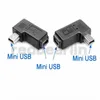 Mini USB Man till Kvinna 90 graders adapter Vänster och höger vinkel Mini-USB 5PIN Utökad adapter