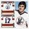 Custom Kansas City Scouts Mens College Hockey''nhl''Simon Nolet Denis Herron Steve Durbano White Blue Alternate1974-1976 Vintage Name Jerseys