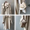Женщины женские пальто женщин повседневная двубортная простая классическая длинное пальто женское шикарное ветровка мода 2021 осень / осенние пальто