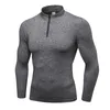 4 kolory Mężczyźni Turtleneck Undershirt Elastyczne Topy Fitness Z Długim Rękawem Koszulki Half Zipper Running Kurtka Wygodne treningweta