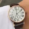 Nuovo W6801001 Quadrante in oro rosa con texture bianca Big Black Roma Mark Automatic Mens Watch 40mm Orologi in pelle marrone economici Timezonewatch E37b2