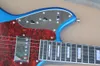 Kırmızı İnci Pickguard Metalik Mavi Vücut Elektro Gitar Krom Donanım, Gülağacı Klavye ile Özelleştirilebilir