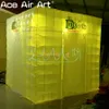 Chine Fournisseurs 2.4m Cube Cabines De Mariage Photographiques Gonflables Cube Tente Stand Logo Gratuit Photo Booth Toile De Fond Avec Curtians Pliable