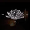 Glass Lotus Flower Candle Holder High Quality Crystal Tea Light Candlestick Handmade Buddhist Crafts Home Decor 8 Colors