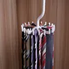 100pcs/lot Multi-function 360 Degree Tie Rack Rotatable Tie Hanger Holds 20 Men Neck Ties Scarf Belt Jewelry Cap Storage Organizer