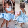 Flower Girls Dress Full Lace Appliques Jewel Neck Bows Tulle Girls Pageant Dress Cute Toddler Birthday Dress Communion Gowns