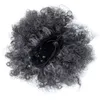 Korte mooie paardenstaart met trekkoord Echt haar Zilvergrijze paardenstaart Grijs Krullend Afro Bladerdeeg paardenstaart Clip in zilvergrijs 10 inch3214577