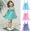 Dzieci Dziewczyny Ubrania Dziecko Stripe Dress Kids Designer Odzież Dziewczyny Suckende Dress 2019 Summer Beach Suknie 12 Kolory C6358