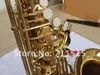 Oves de alto qualidade Saxofone Alto EB Tune Gold Lacquer Superfície Saxofone E Saxofone Plano Instrumentos Musicais Com Casos Bocal