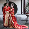 The Fairy Tang Suit Hanfu Stage wear Chinese Ancient Women Dress Floral Vintage Queen Princess red wedding Dress TV Film Performance Costume