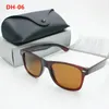 2 peças nova moda de alta qualidade retro homens e mulheres óculos de sol quadrados moldura marrom lente verde proteção UV400 preto case1633397