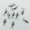 50st / lot fisk charms hängsmycken retro smycken tillbehör diy antika silver hängsmycke för armband örhängen keychain 18 * 8mm