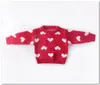 Maglione per bambini e bambine che amano i vestiti per bambini con motivo a cuore lavorato a maglia pullover per San Valentino J2779