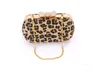 Borsa da sera da donna in crine di cavallo con stampa leopardata da sera Diomands Bow Clutch Hand Bags