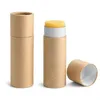 50pcs 0 3oz 1oz 2oz 2 5oz cardboard paper lipstick lip balm tube Eco-friendly custom push up kraft lip gloss packaging277Y