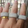 Vecalon Luxury Promise Ring 925 Sterling Silver Micro Pave 450PCS Diamante CZ Compromiso Anillos de banda de boda para mujeres Hombres Joyería