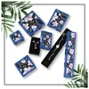 [Ddisplay] Classic Pink Sakura Blue Jewelry Pudełko do pakowania na naszyjnik, Glamour Ring Storage Case, Romantic Prezent Bransoletka Pakowanie