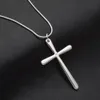 Kvinnor / Mäns Smycken Partihandel Trendig 925 Silver Smooth Cross Pendant Halsband Punk Style för Kvinnor Snake Kedja Halsband Smycken