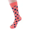 Chaussettes pour hommes PEONFLY coton coloré hommes drôle champignon fraise géométrique Calcetines heureux décontracté Skate Harajuku chaussettes1