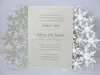 Elegant Ivory Shimmy Snowflake Die Cut Wedding Invitations with Belt Birthday Anniversary Party Invites with Free Printing Free Shipping