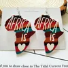 American European New Statement Wood Dangle Earrings Women Girls Fashion Africa Style Printing Map Pendant Jewelry