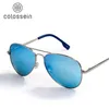 Солнцезащитные очки Colossein Мужчины поляризованные бренд классические металлические пилотные очки для женщин коричневый линз моды стиль UV400 Gafas de Sol