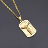 Fashion- Hip Hop Neclace Jewelry Stainless Steel Jesus Pendant Necklace Fashion Gold Dog Tag Necklaces