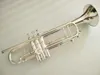 Srebrny Bachtrumpet LT180S-43 Posrebrzany Stradivarius Professional BB Plated Instrumentos Musicales Profesiones ustnik z twardym pudełkiem