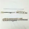 Высокого качество 17 Открытого отверстия флейты C Tune серебра гальванических Профессиональный музыкальный инструмент включает в себя корпус и шомпол Бесплатной доставки