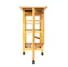 2022 sales Storage Holders & Racks Portable Rolling Drop Leaf Kitchen Trolley Cart Island Sapele Color