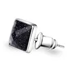 7MM Square Round Black Zircon Stud Earrings For Men Vintage Fashion Jewelry Rhombic Section Male Cool Punk Earrings Stylish Man1303998