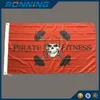 0.9x1.5m Pirate Fitness Flag 3x5ft Red Background with Polyester Fabric Printed for Decoration or Halloween, free shipping