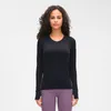 Chemises de Yoga élastiques à manches longues pour femmes, veste de Sport en maille fine, séchage rapide, noir, sweat-shirt de Fitness, haut