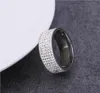 Row zircon tennis ring titan stål 24k vakuum plätering fem rader cz diamant par band ring för kvinnor män storlek 6-11 12 13