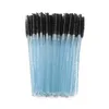 50 Stuks Wegwerp Kristal Handvat Wimperborstel Mascara Spiraal Wands Applicator Enten Wimper Curling Kam Schoonheid Make-Up Tool1749587