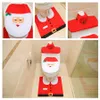 Рождество стульчак Обложка И Ковер Комплект украшений снеговика Santa Bath Mat Xmas украшения ванной Товары для дома Декор JK1910PH