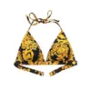 Fashion-Gold print bloemen Badpak Sexy Bikini Pop Print Lady Vrouwen Tweedelige Outfits Klassiek patroon Ontwerper BIKINI Zwemset AAA2111