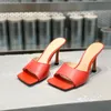 Högkvalitativ Läder Slipper Kvinnor Sandaler Mode Lyxig designer Kvinnor Skor Högklackat Stretch Sandals Kvinnor Designer Sandaler