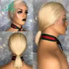 Del 613 Blond Short Bob Wigs brasilianska raka spets peruk värmebeständig syntetisk peruk för kvinnor4859850