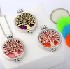 Locket Necklace Aromatherapy Necklace With Felt Pads Stainless Steel Jewelry Pattern Tree of Life Pendant Essential Oils DIY Necklaces