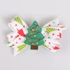 Moda dziecięca świąteczne klipy do włosów 100pcs Dzieci Święty Mikołaj Snowman Snowman Penguin Sair Spin Cut Kidstree Bow Barrettes