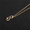 Cute Pet Sitting Cat Necklace Hollow Outline Minimalist Small Animal Lovely Pussy Kitty Cat Pendant Chain Necklaces for Women Couple