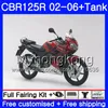 Body + tank voor HONDA CBR-125R CBR125R RODE FABRIEK 2002 2003 2004 2005 2006 272HM.27 CBR 125CC 125 R 125R CBR125RR 02 03 04 05 06 Valerijen