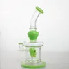 Green Skull Glass Bongs Hookahs 24cm Double Birdcage Percolators Oil Rigs Water Pipes Beaker In Stock Joint 14mm