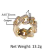 Ice Out Cubic Zircon Cuban Ring For Men Silver Gold Color Hip hop Jewelry Size 8101494167