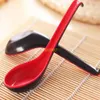 Hela 500st Red Black Color Home Flatware Japanese Plastic Bowl Soup Porridge Spoon 2496114