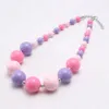 Girls Jewelry Kids Coloful Beads Necklace Candy Color Baby Chunky Necklace Multicolor Children Choker Gift For Party