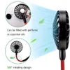 Draagbare USB-oplaadbare ventilator Hands-free Lazy Neck Hanging Dual Cooling Mini Fan Sport 360 Graden Roterende Opknoping Fan OOA8109
